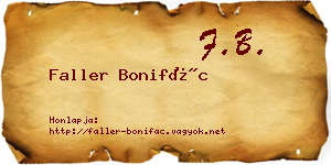 Faller Bonifác névjegykártya